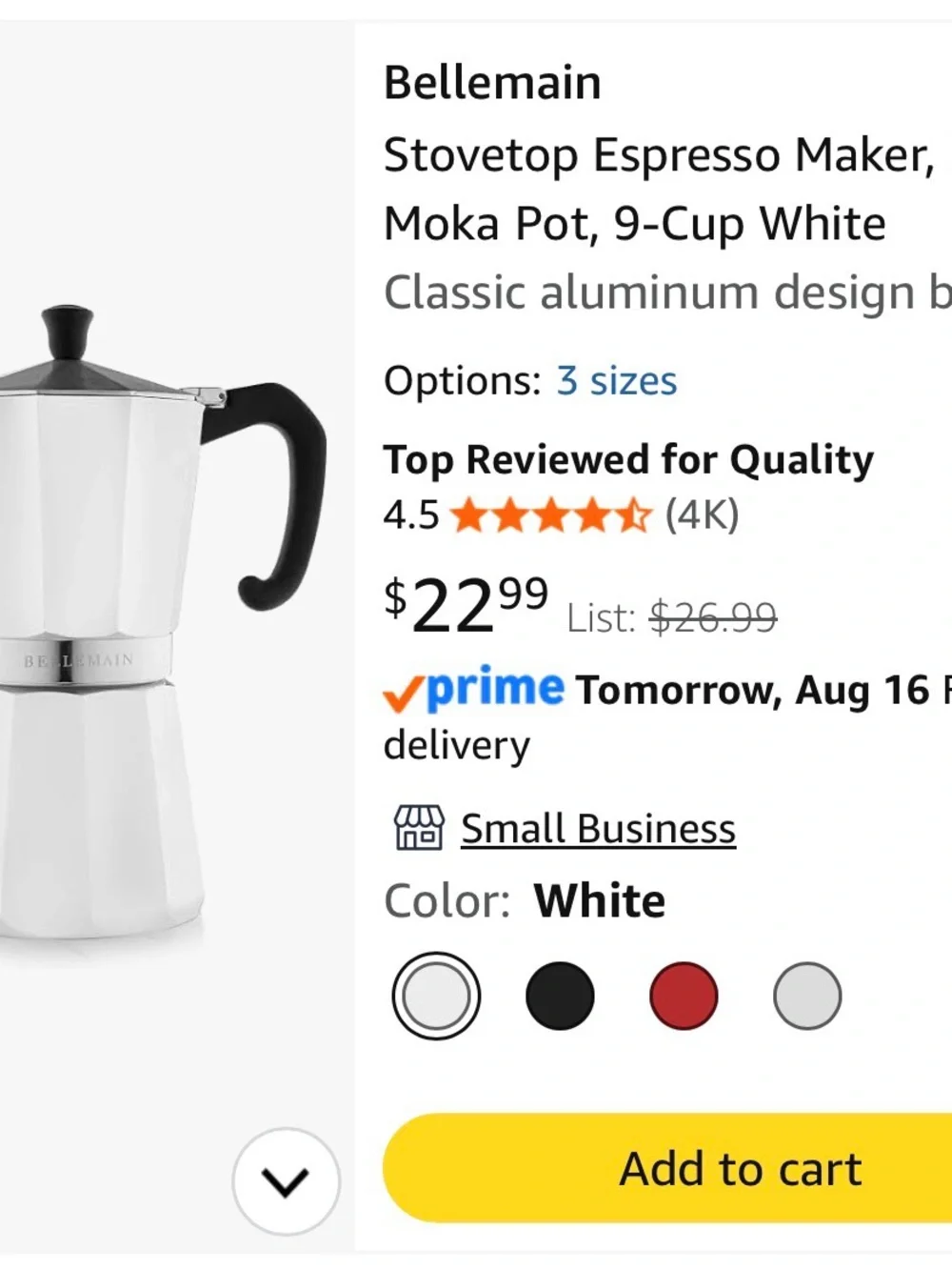 Bellemain cup stovetop